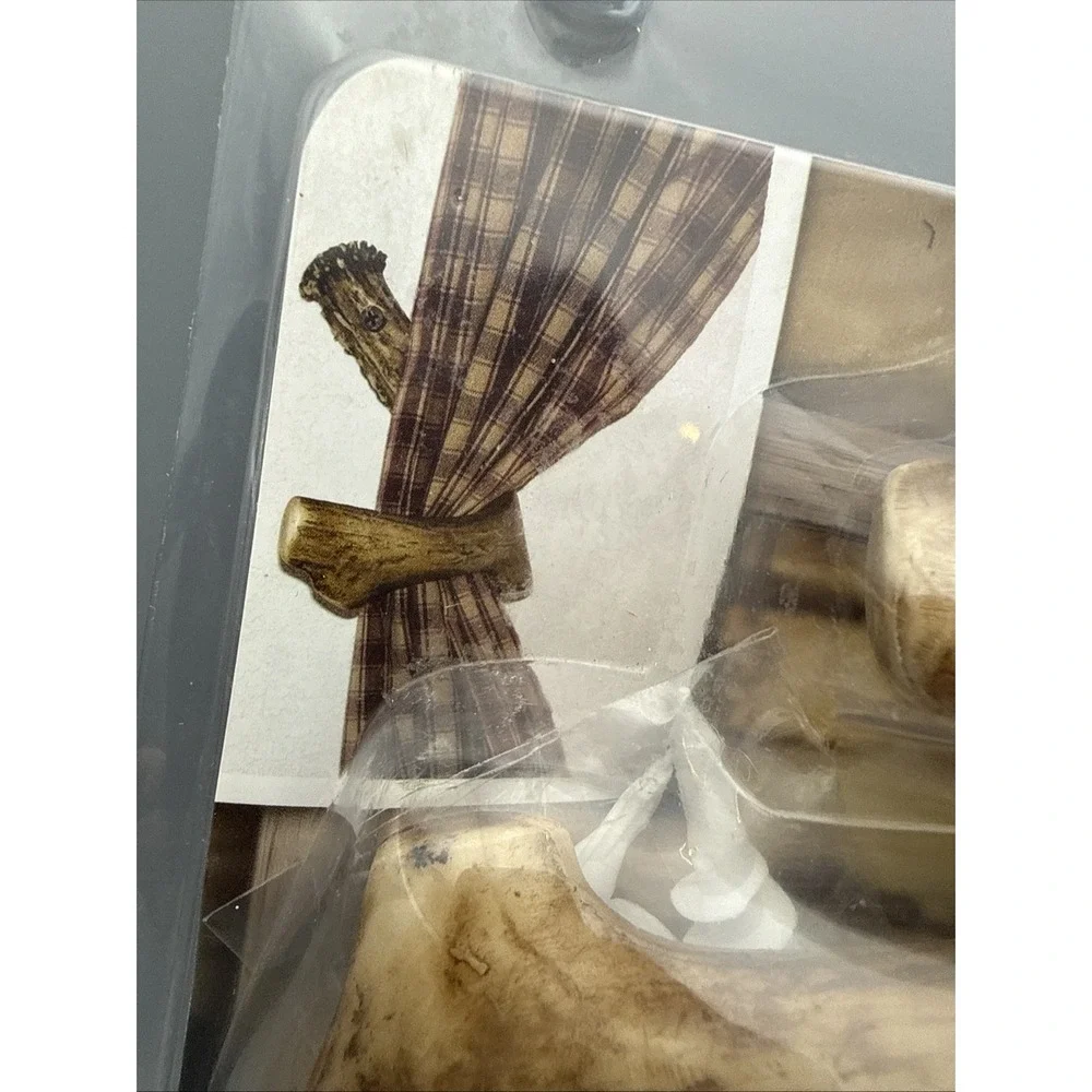 Faux Antler Curtain Tiebacks (Set of 2)-Rustic Lodge & Cabin Decor Mountain Mike